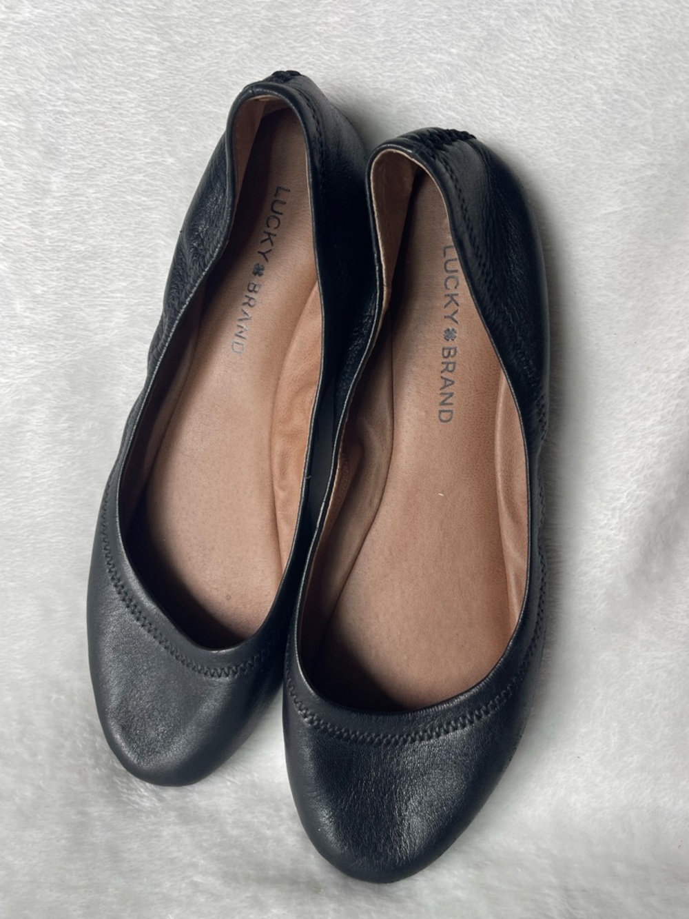 Lucky Brand Women's Emmie ballet flats Black soft leather size 10